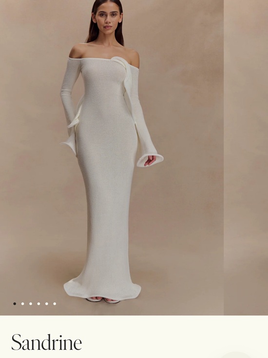 Meshki Dresses & Skirts - Meshki Off-Shoulder Cream Maxi Gown